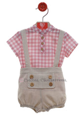 Conjunto bebé niño camisa y pantalón tirantes Familia Vivienne de Del Sur