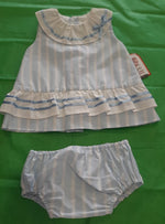 Conjunto bebe niña rayas azul de Del Sur