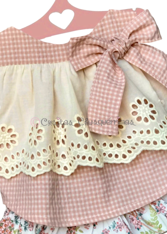 Conjunto Bebé Niña blusa y bragafalda  de Valentina Bebés