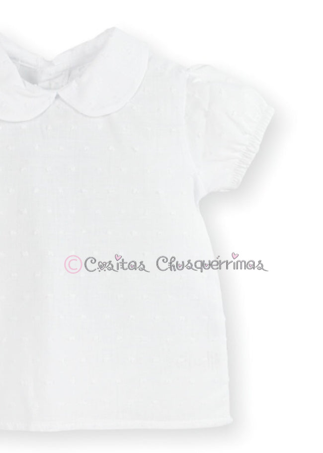 Camisa bebé unisex plumeti blanca o crudo de Mac Ilusión
