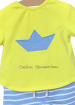 Conjunto bebé niño y niño camiseta barco de papel y pantalón de Valentina Bebes