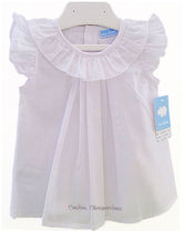 Blusa bebe niña y niña plisada cuello bebe blanco de Mac Ilusion