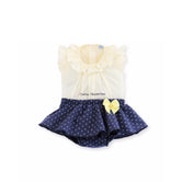 Conjunto bebe niña blanco y marino Sunrise Beach de Mac Ilusion