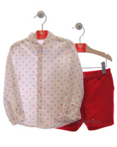 Conjunto niño camisa y pantalon flores rojo Familia Neptuno de Del Sur