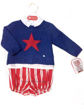 Conjunto bebe niño estrella azul regata Familia Pique de Del Sur