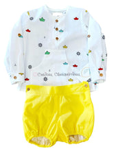 Conjunto bebé niño amarillo  print marinero  Familia Marinera de Lililú