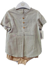 Traje bebé niño camisa y pantalón vichy de Valentina Bebés