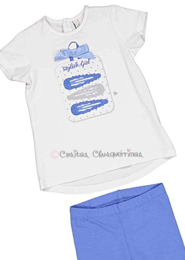 Conjunto camiseta y Leggin niña azul clein  de Birba Trybeyond