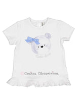Camiseta manga corta bebé niña blanca " osito" de Birba Trybeyond