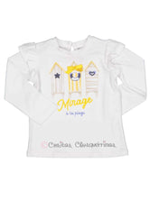 Camiseta manga corta bebé niña blanca "Mirage a la plage" de Birba Trybeyond
