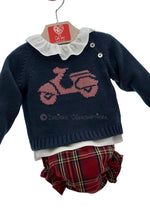 Conjunto bebé niña jersey, camisa y bombacho de la Familia Moto de Del Sur