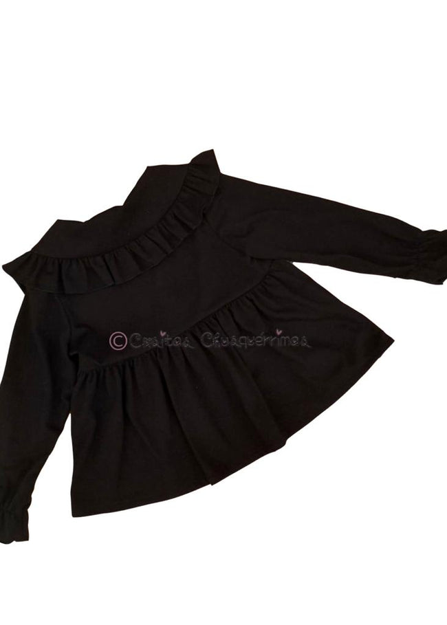 Camisa niña de Algodón negra Familia Berta de Boétie