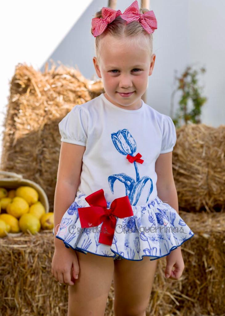 Conjunto niña camiseta y falda Familia Tulipan de Mon Petit Bonbon –  Cositas Chusquérrimas