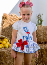 Conjunto niña camiseta y falda Familia Tulipan de Mon Petit Bonbon