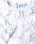 Camisa bebe niña topos rosas blanco de Mac Ilusion